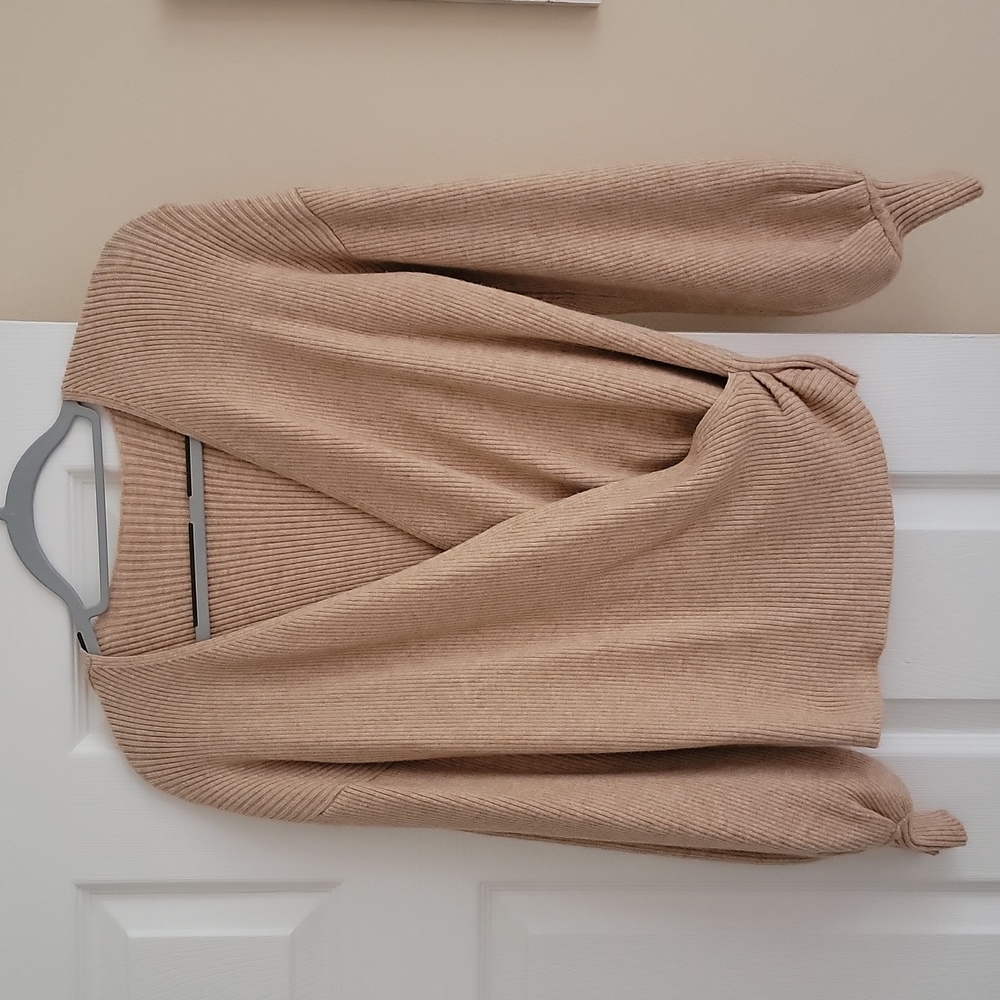 Sexy plunge V Neck Wrap Front Loose Sweater